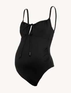 Maternity Padded Ruched Scoop Neck Swimsuit -M&S SD 01 T52 8955M Y0 X EC 90