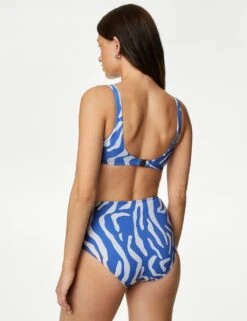 Tummy Control Printed Ruched Bikini Bottoms -M&S SD 01 T52 8963W E7 X EC 3