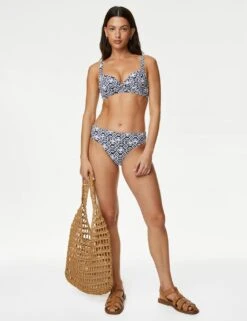 Printed Roll Top Bikini Bottoms