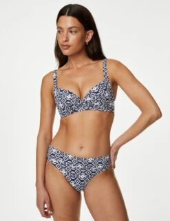 Printed Roll Top Bikini Bottoms -M&S SD 01 T52 8964F F4 X EC 1