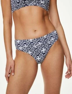 Printed Roll Top Bikini Bottoms -M&S SD 01 T52 8964F F4 X EC 2