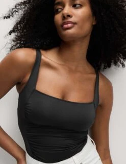 Tummy Control Square Neck Tankini Top -M&S SD 01 T52 8965T Y0 X EC 3