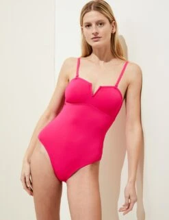 Tummy Control Padded V-Neck Swimsuit -M&S SD 01 T52 8968 FU X EC 1