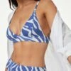 Printed Plunge V-Neck Bikini Top -M&S SD 01 T52 8974B E7 X EC 0