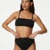 Ribbed Padded Square Neck Bikini Top -M&S SD 01 T52 8990B Y0 X EC 0