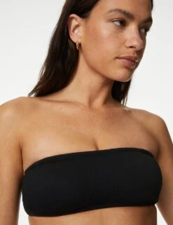 Ribbed Padded Square Neck Bikini Top -M&S SD 01 T52 8990B Y0 X EC 1
