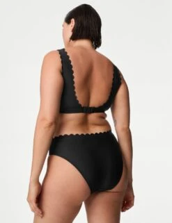 Neoprene Padded Scallop Plunge Bikini Top -M&S SD 01 T52 9772B Y0 X EC 3