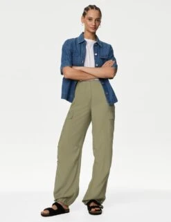 Modal Rich Cargo Wide Leg Trousers -M&S SD 01 T57 1783 XJ X EC 1