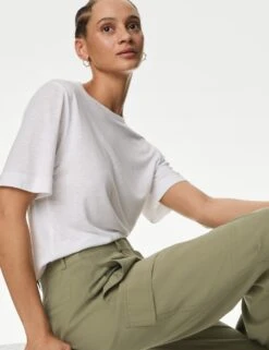 Modal Rich Cargo Wide Leg Trousers -M&S SD 01 T57 1783 XJ X EC 2