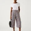 Printed Wide Leg Cropped Trousers -M&S SD 01 T57 2013 Y4 X EC 0