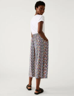 Printed Wide Leg Cropped Trousers -M&S SD 01 T57 2013 Y4 X EC 3
