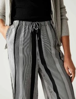 Printed Wide Leg Trousers -M&S SD 01 T57 2170 VG X EC 2