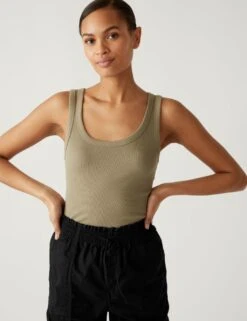 Pure Cotton Utility Straight Leg Trousers -M&S SD 01 T57 2907 Y0 X EC 1