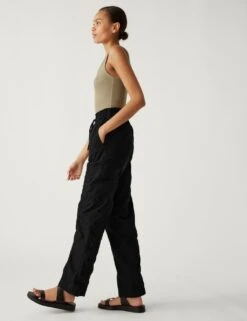 Pure Cotton Utility Straight Leg Trousers -M&S SD 01 T57 2907 Y0 X EC 2