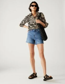 Denim Mom High Waisted Shorts