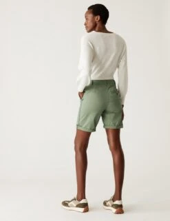 Cotton Rich Tea Dyed Chino Shorts -M&S SD 01 T57 3082 KH X EC 3