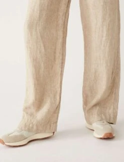 Pure Linen Belted Wide Leg Trousers -M&S SD 01 T57 4235 V0 X EC 3