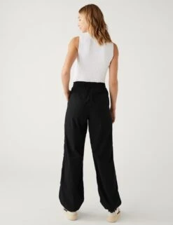 Pure Cotton Cuffed Parachute Trousers -M&S SD 01 T57 4359 Y0 X EC 3