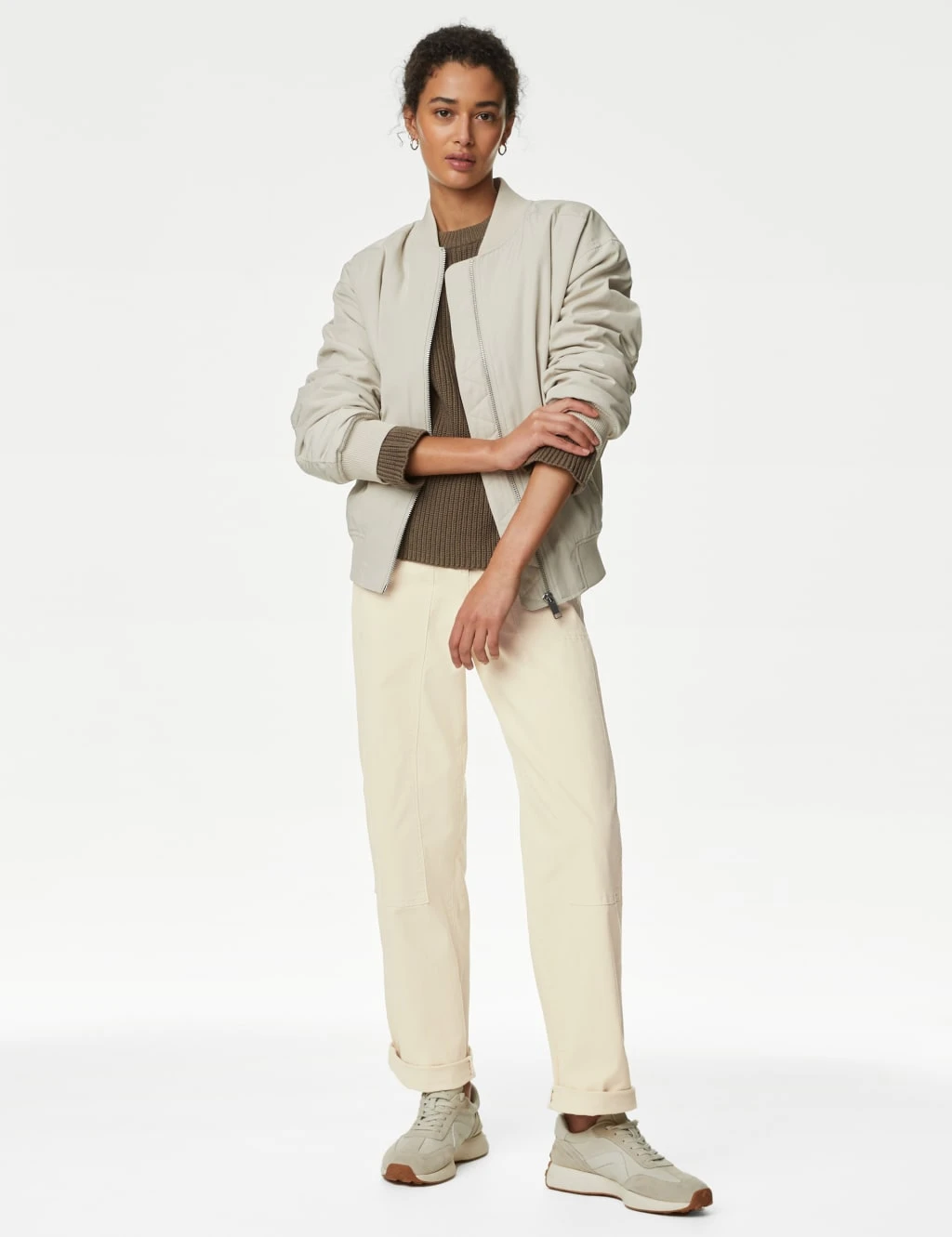 Cotton Rich Relaxed Straight Trousers 3 Cotton Rich Relaxed Straight Trousers