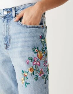 Boyfriend Embroidered Ankle Grazer Jeans -M&S SD 01 T57 6214B QQ X EC 1