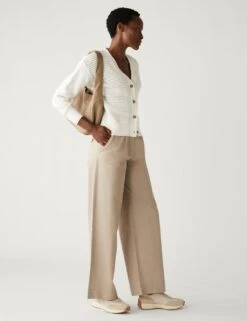 Pure Cotton Slouchy Wide Leg Chinos