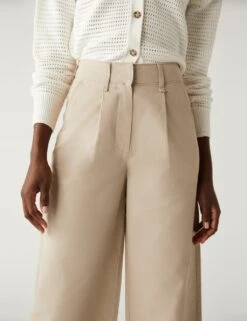 Pure Cotton Slouchy Wide Leg Chinos -M&S SD 01 T57 6478 SU X EC 1