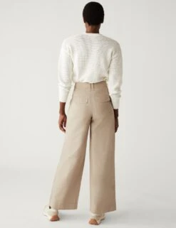 Pure Cotton Slouchy Wide Leg Chinos -M&S SD 01 T57 6478 SU X EC 3