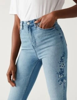 Ivy High Waisted Embroidered Skinny Jeans -M&S SD 01 T57 7689B XA X EC 2