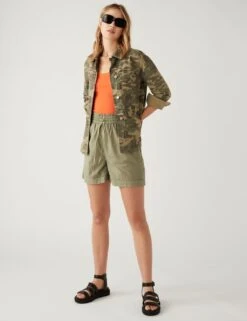 Pure Cotton High Waisted Shorts -M&S SD 01 T57 8740 XJ X EC 1