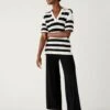 Jersey Wide Leg Ankle Grazer Trousers