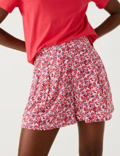 Printed Pleat Front Shorts -M&S SD 01 T57 8923 A4 X EC 2