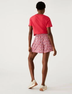 Printed Pleat Front Shorts -M&S SD 01 T57 8923 A4 X EC 3