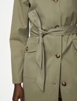 Cotton Blend Belted Trench Coat -M&S SD 01 T59 1003C XJ X EC 4