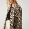 Cotton Rich Animal Print Longline Car Coat -M&S SD 01 T59 1034C N4 X EC 0