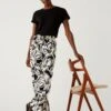 Crepe Printed Drawstring Wide Leg Trousers -M&S SD 01 T59 1079T Y0 X EC 0