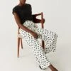 Crepe Polka Dot Wide Leg Cropped Trousers -M&S SD 01 T59 1094T Y8 X EC 0