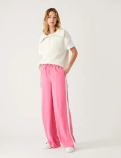 Side Stripe Drawstring Wide Leg Trousers -M&S SD 01 T59 1130T A2 X EC 1