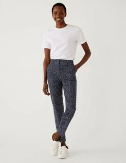 Cotton Rich Polka Dot Slim Fit Trousers