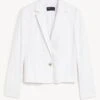 Linen Blend Tailored Cropped Blazer 1 Linen Blend Tailored Cropped Blazer -M&S SD 01 T59 1219J P6 X EC 90