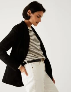 Jersey Straight Single Breasted Blazer -M&S SD 01 T59 1225J Y0 X EC 2