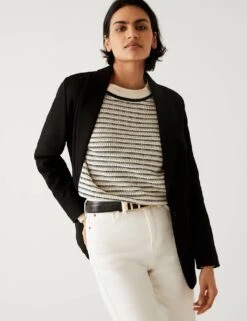 Jersey Straight Single Breasted Blazer -M&S SD 01 T59 1225J Y0 X EC 3