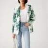 Satin Look Relaxed Floral Blazer -M&S SD 01 T59 1519J J4 X EC 0
