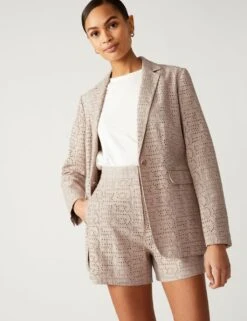 Linen Blend Tailored Broderie Blazer 9 Linen Blend Tailored Broderie Blazer -M&S SD 01 T59 2161J NU X EC 1
