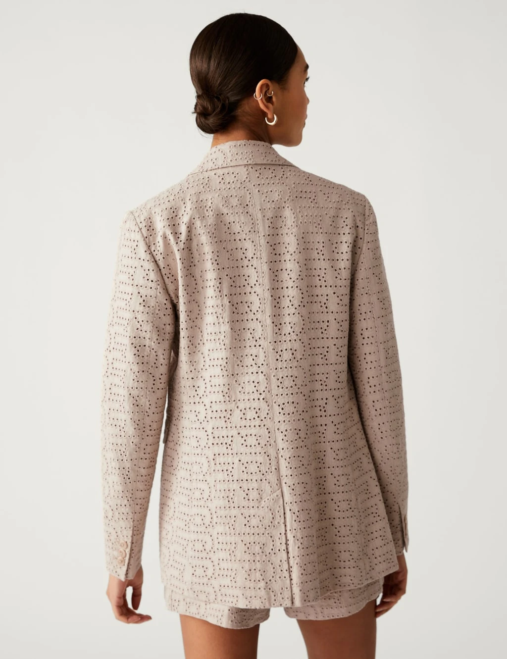 Linen Blend Tailored Broderie Blazer 7 Linen Blend Tailored Broderie Blazer - Image 5