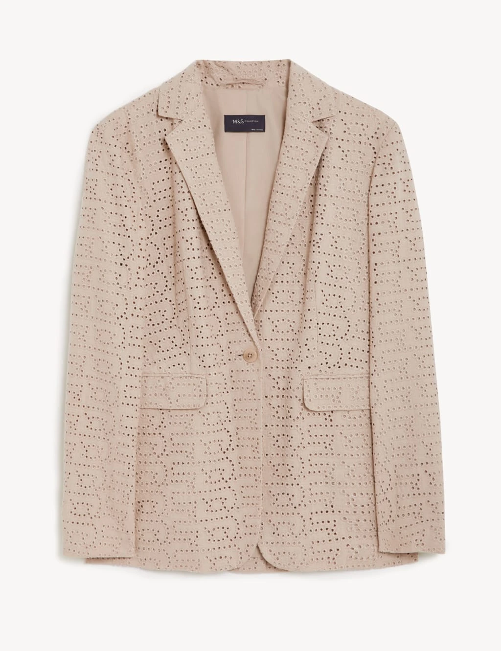 Linen Blend Tailored Broderie Blazer 4 Linen Blend Tailored Broderie Blazer - Image 2