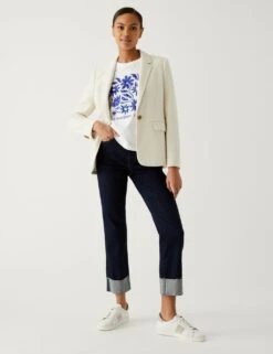 Cotton Rich Jersey Slim Textured Blazer -M&S SD 01 T59 2166J NZ X EC 1