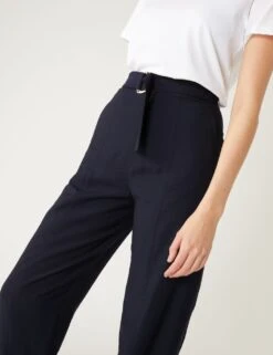 Woven Belted Tapered Ankle Grazer Trousers -M&S SD 01 T59 3335T F3 X EC 2