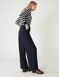 Woven Pleat Front Wide Leg Trousers -M&S SD 01 T59 3336T F3 X EC 4
