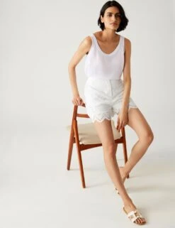 Pure Cotton Embroidered Shorts