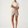 Linen Blend Broderie High Waisted Shorts -M&S SD 01 T59 5623T NU X EC 0